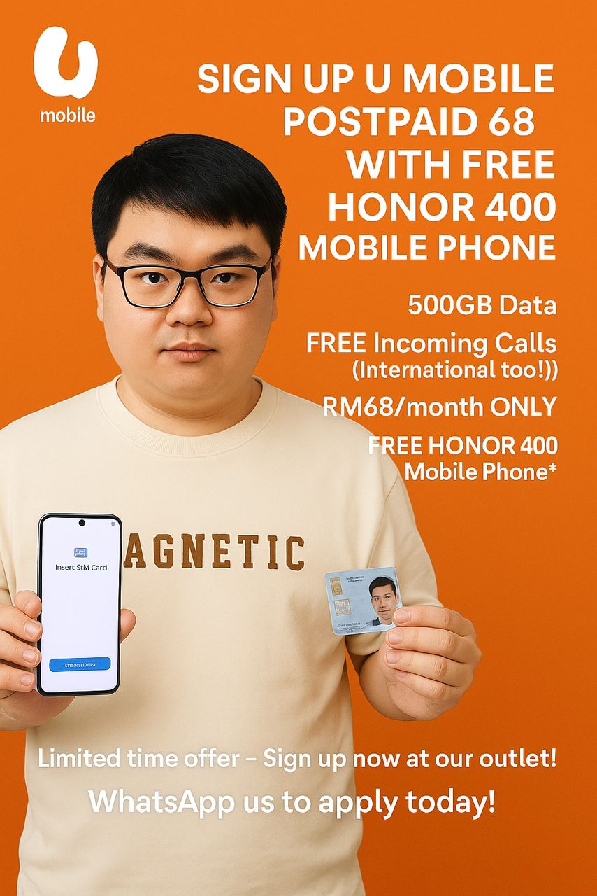 U postpaid 68 with free Honor 400 Phone